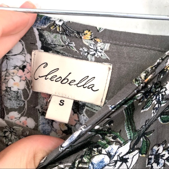 Cleobella gray floral wrap midi skirt size s - Picture 4 of 7